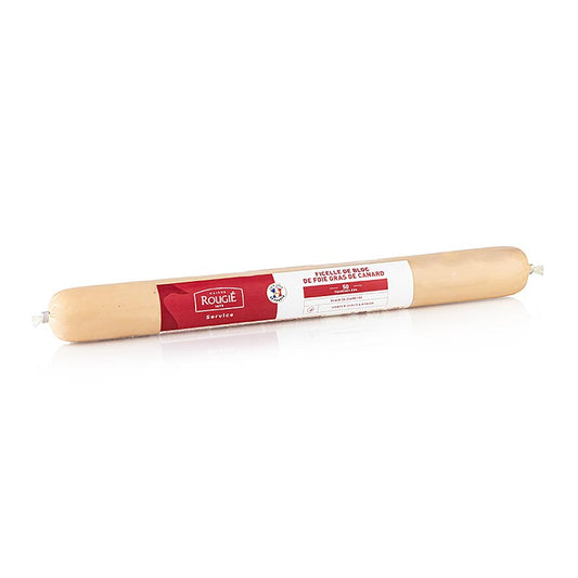 Rougié - Bloc de foie gras de canard, en forme de « ficelle », Foie gras, Ø 36 mm, 38 cm, Rougié, 400 g