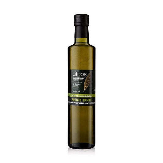 Huile d'olive , Lithos, récolte précoce, non filtrée, Péloponnèse, 500 ml