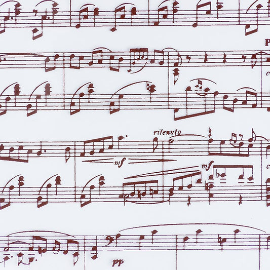 Feuille à décorer "Feuille de notes de musique" pour chocolat, 40x25cm, 17 feuilles