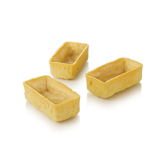 HUG - Tartelettes de dessert - Filigrano, rectangulaires, 5,3 x 2,6 cm, H 1,7 cm, pâte brisée, 1,15 kg, 150 pièces