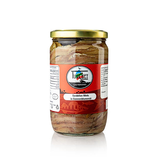 Filets d'anchois "Filetti di Alici", à l'huile de tournesol, 700 g