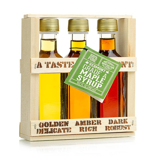 Sirop d'érable boîte test Taste of Vermont (Golden, Amber, Dark), 300 ml, 3 x 100ml