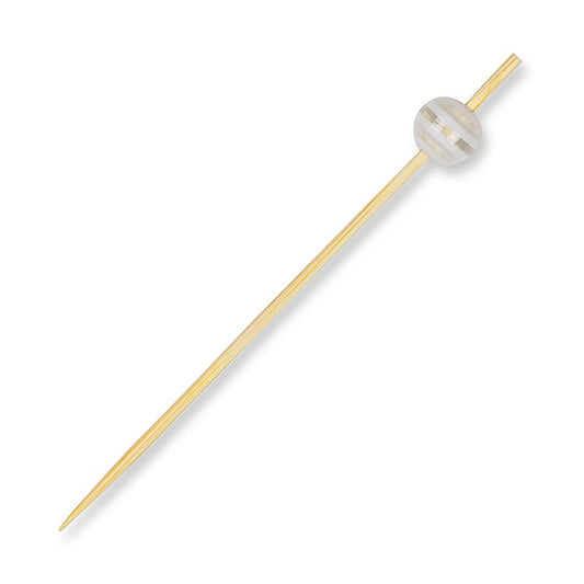 Pics en bois, avec "boule de cristal" rayé clair/blanc, 9cm, 100 pcs