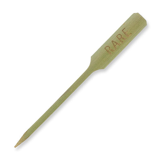 Spiedini di bambù, con estremità a foglia, etichettati "Rare", 9 cm, 100 pezzi.