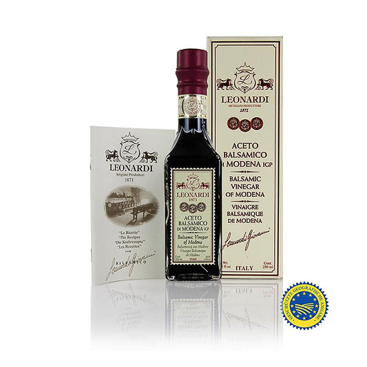 Leonardi - Aceto balsamico Modena IGP/g.g.A., Francobollo, 6 anni, 250 ml