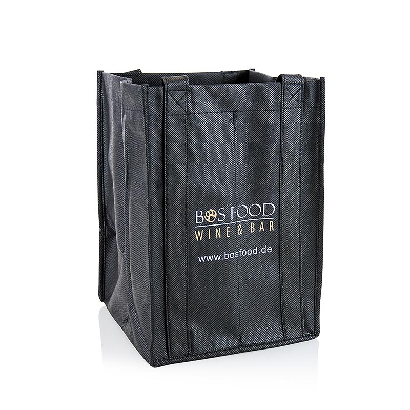 Borsa Greenbag per 4 bottiglie, nera, con logo BOS FOOD, 1 pz.