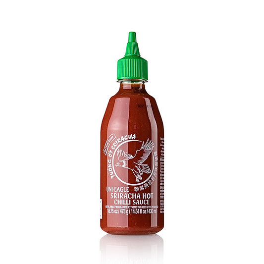 Sauce chili - Sriracha, piquante, à l'ail, Bouteille souple, Uni-Eagle, 430 ml