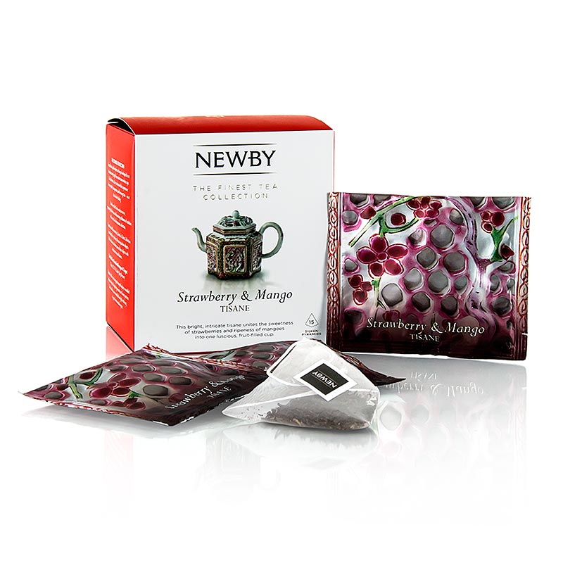 Newby Tea Strawberry & Mango, Infusion, thé aux fruits, 60 g, 15 pcs