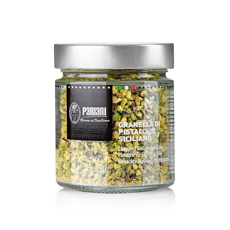 Pistazien, gehackt, Sizilianische Pistazien, Pariani, 100 g | Reis, Hülsenfrüchte, Nüsse, Maronen | thungourmet