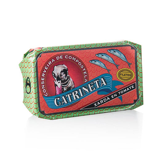Filets de maquereau (xarda en tomate), entiers, à la sauce tomate, Catrineta, 120 g