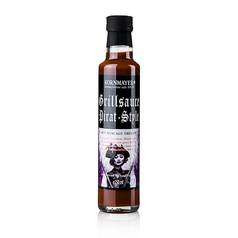 Kornmayer - Salsa barbecue Pirata, con rum, 250 ml