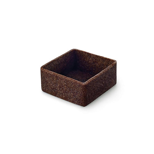 HUG - Tartelettes de dessert - Filigrano, carrées, 3,3 cm, H 1,8 cm, pâte sablée au chocolat, 1,485 kg, 225 pièces