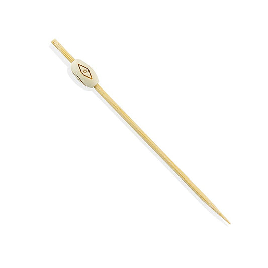 PAPSTAR - Brochettes en bambou « Mali », avec pierre décorative claire, 12 cm, 40 pièces