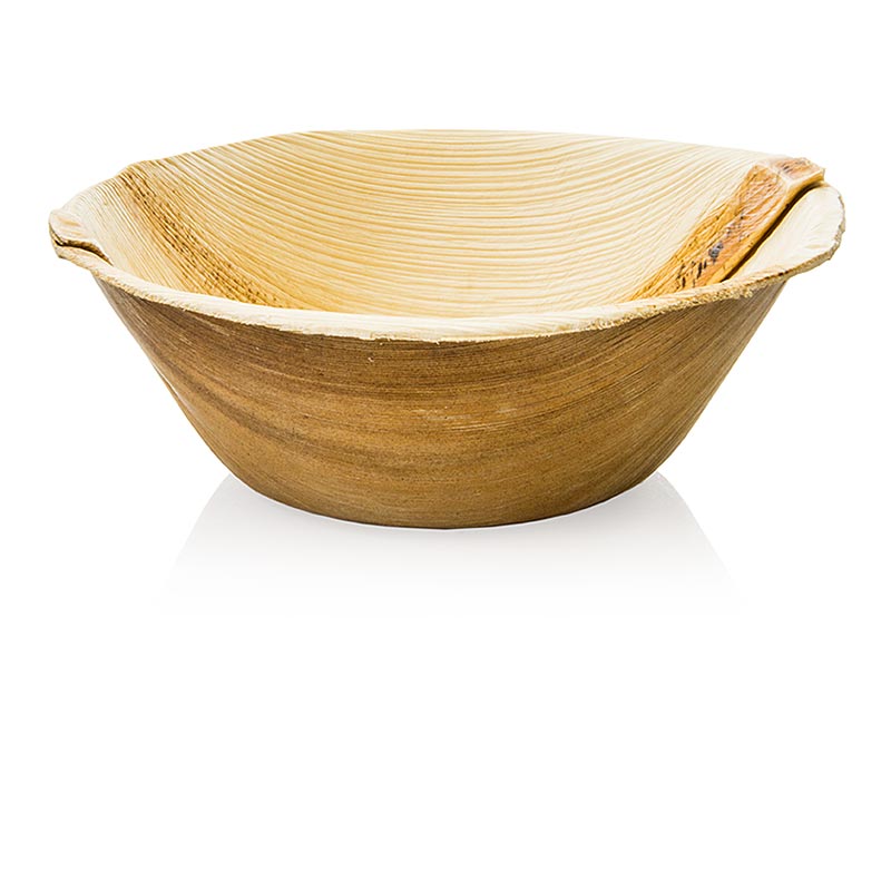Piatto monouso in foglia di palma, rotondo, ø 15,5 cm circa, profondo, 100% compostabile, 25 pz.