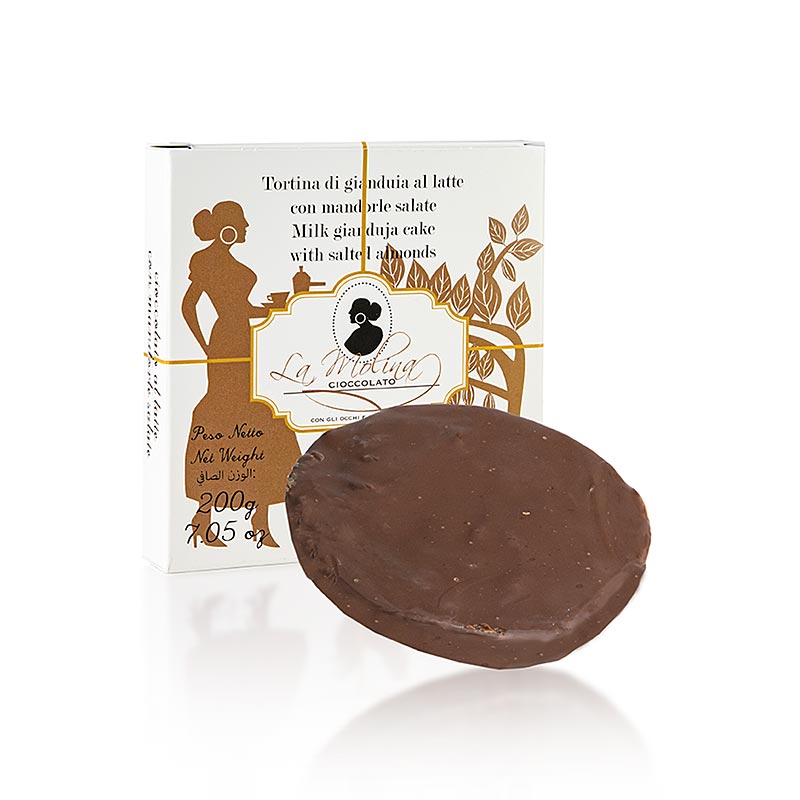 Choco Cake, Gianduja au chocolat au lait avec amandes salées, Ø11,5cm, La Molina, 200 g