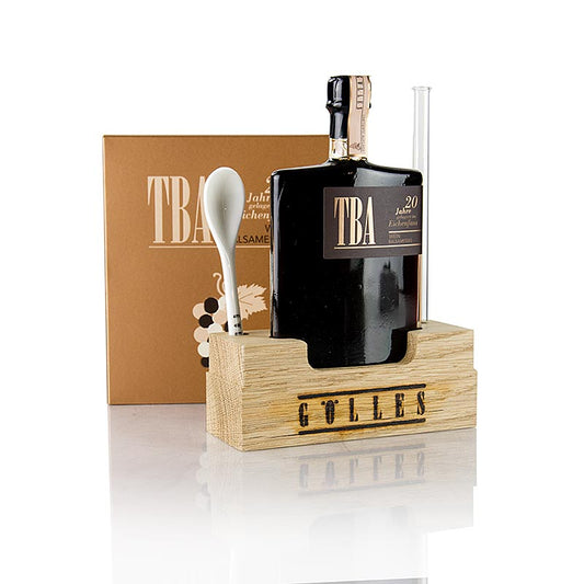 Aceto balsamico Gölles Trockenbeerenauslese, 6% di acidità, affinato in botte di rovere, 100 ml