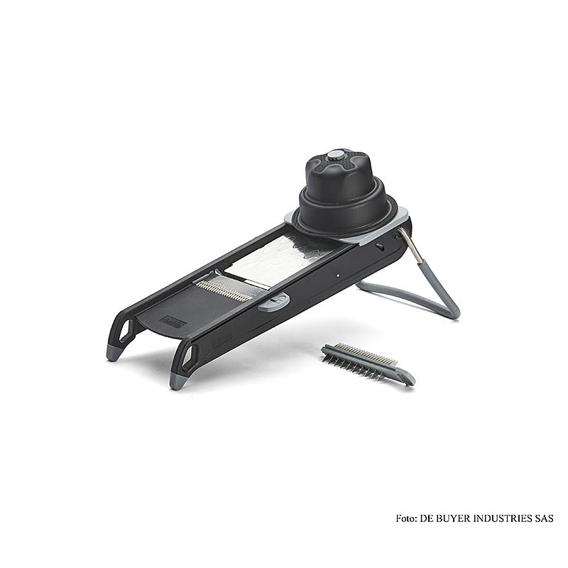 Mandolina deBUYER Swing Plus (1 lama orizzontale e 1 lama a julienne) nera (4-10 mm), 1 pz.