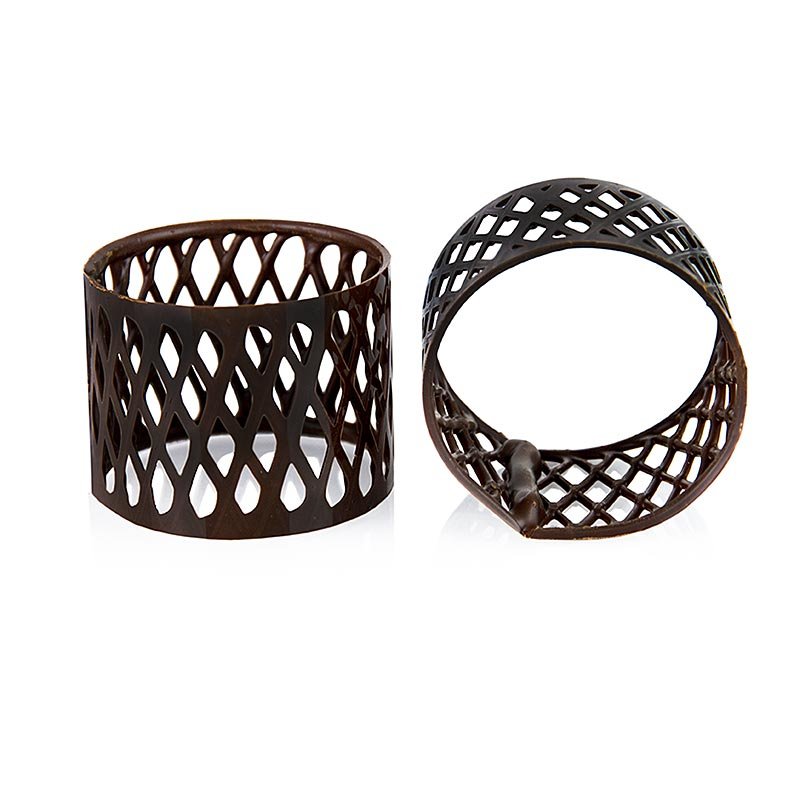Serviettenringe - klein, dunkle Schokolade, ø 55mm, 40mm hoch, 330 g, 44 St | Couverture, Schoko - Formen, Schoko - Produkte | thungourmet