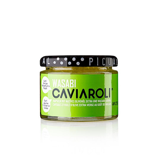 Caviaroli® Caviar d'huile d'olive, petites perles d'Huile d'olive goût de wasabi, 50 g