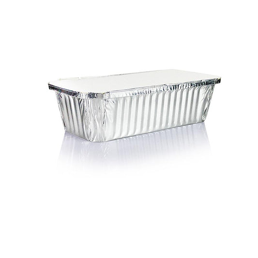 PAPSTAR - Vaschette monouso in alluminio da asporto, rettangolari con coperchio, 5,4x11x21,3 cm, 1 l, 10 pezzi