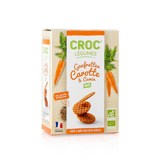 Patisserie des Flandres - Barsnack Croc Légumes - franz. Mini-Waffeln mit Karotte & Cumin, BIO, 40 g