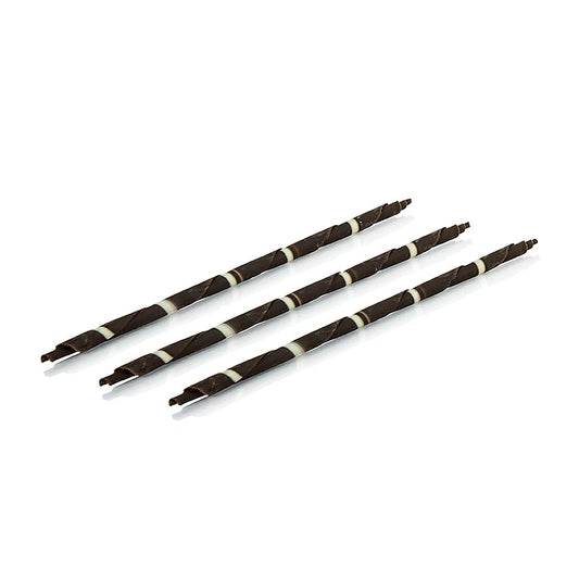 Cigares au chocolat - XL Pencil, foncé / bandes blanches, 20cm, Mona Lisa, 900 g, 115 pcs