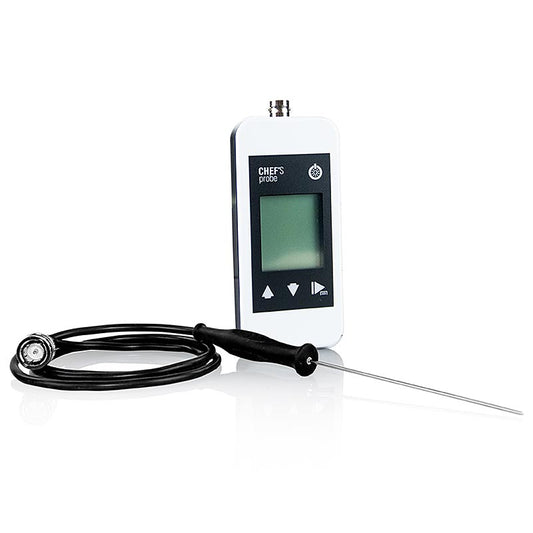 Thermomètre Chef's Probe avec affichage numérique, sonde de pénétration, câble de 80cm, 1,5mm, blanc, 1 pc