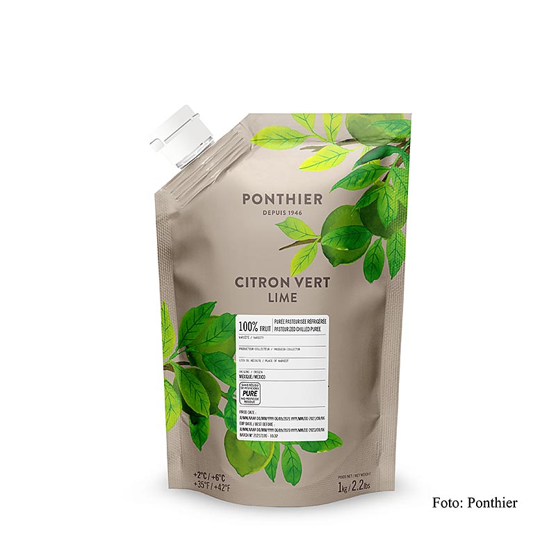 Purea di lime Ponthier, 100% frutta, senza zucchero, 1 kg