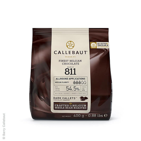 Callebaut - Zartbitterschokolade, Callets, 54,5% Kakao, 400 g