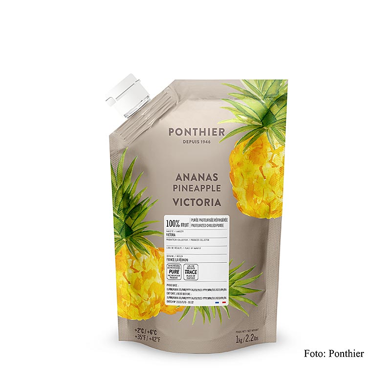 Purea - varietà ananas Victoria, 100% frutta, non zuccherata, 1 kg