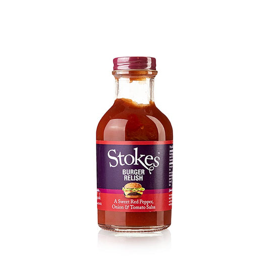 Stokes Burger Relish, Salsa di peperoni rossi e pomodori, 265 ml