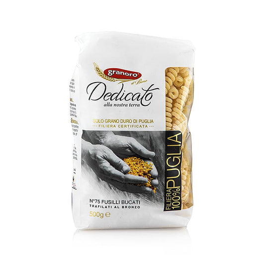 Granoro Dedicato - Fusilli bucati, pasta a spirale, n. 75, 500 g