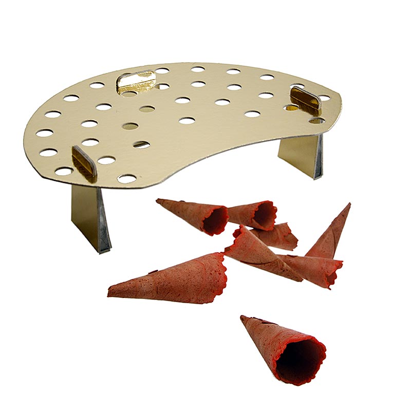 Mini-cornets Basic, neutre, rouge, ø 2,5x7,5cm, avec support de gaufrette, 988 g, 260 pc