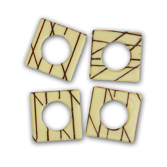 Garniture décorative "Eureka", blanc, Carré avec trou, 529 g, 148 pc