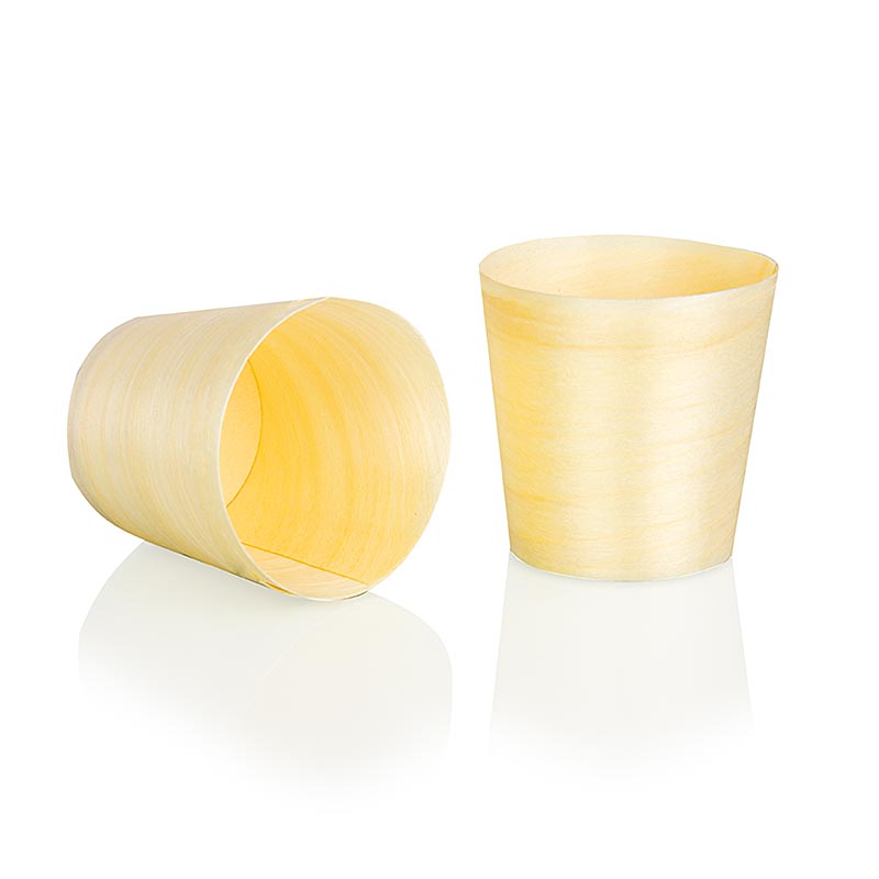 Franz Mensch - Timbale monouso in legno (bicchiere), Ø 5,5 cm, altezza 6 cm (non trattengono liquidi), 50 pezzi