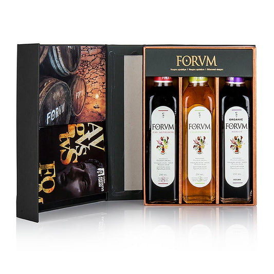Set regalo FORVM - 3 Cabernet-Sauvignon / Chardonnay / Merlot, 750 ml, 3 x 250ml