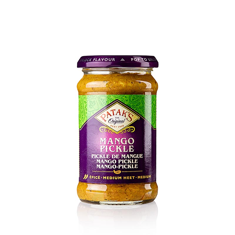Cornichons à la mangue, taille moyenne, Patak's, 283 g