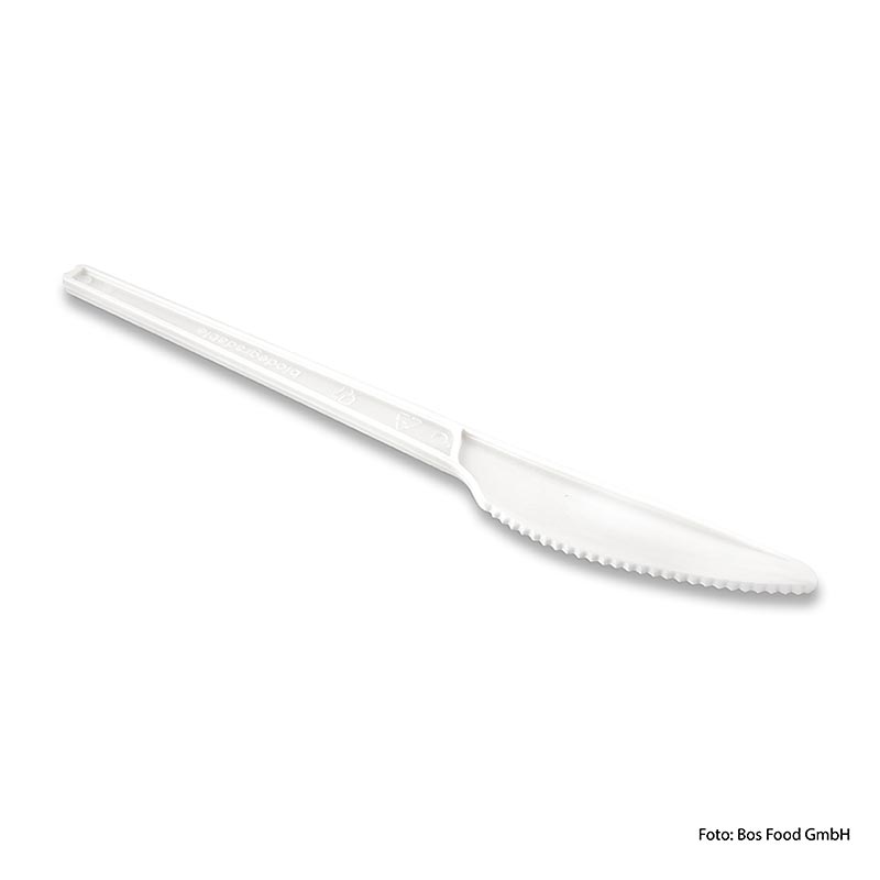 Coltello monouso Naturesse, bianco, in CPLA, 16,8 cm, 1.000 pezzi.