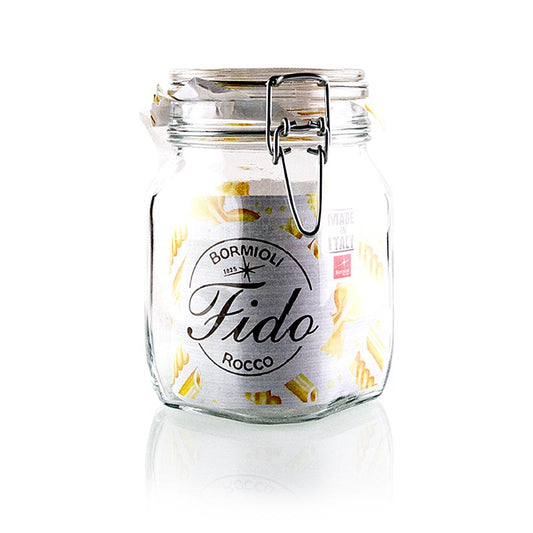 WECK - Drahtbügelglas - Fido, 1 l, quadratisch, mit Gummi, 1 St