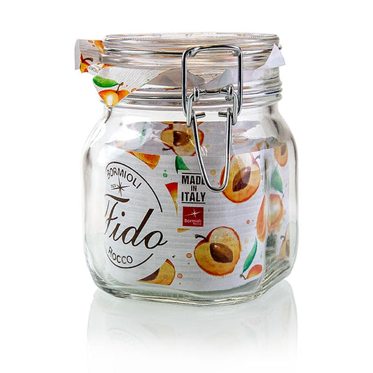 WECK - Drahtbügelglas - Fido, 750 ml, quadratisch, mit Gummi, 1 St