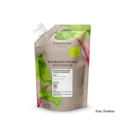 Purée de rhubarbe rouge Ponthier, avec sucre, 1 kg
