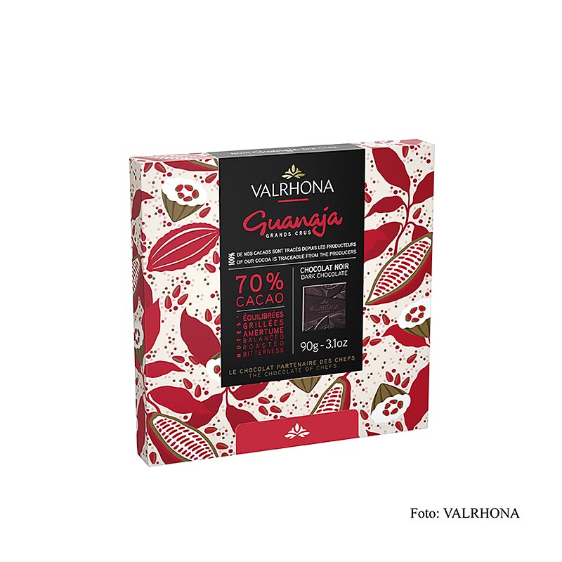 Valrhona Carré Guanaja - Tavolette di cioccolato fondente, 70% Cacao, 90 g, 18 x 5 g