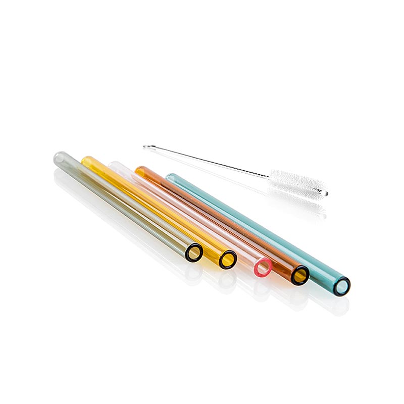Bocal, droites et colorées, ø 8 mm (paroi de 1,5 mm), 15 cm, lot de 50