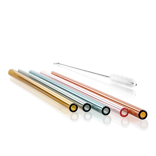 Bocal, droites et colorées, ø 8 mm (paroi de 1,5 mm), 21 cm, lot de 50