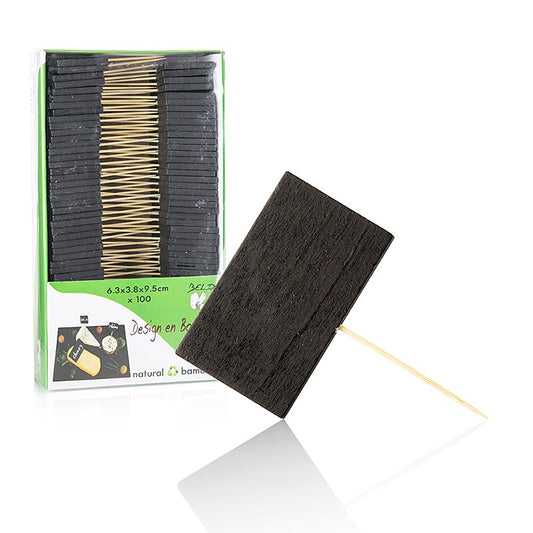 Pics en bois, avec ardoise, 6,3x3,8cm, 100 pcs