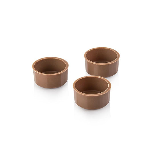 Demi-coques de pralinés, rondes, lait entier, ø 29x14mm, Läderach, 2,038 kg, 784 pcs