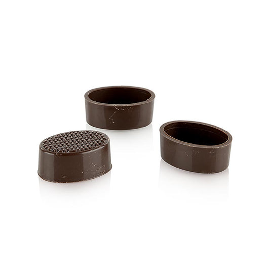 Coques ovales, Noir, 32/33mm x 22/24mm, 13mm de haut, Läderach, 2,352 kg, 784 pcs