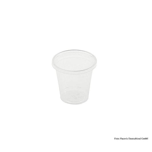 Bicchiere monouso Naturesse in PLA, trasparente, 30 ml, ø 4,6 cm, 3.000 pezzi.