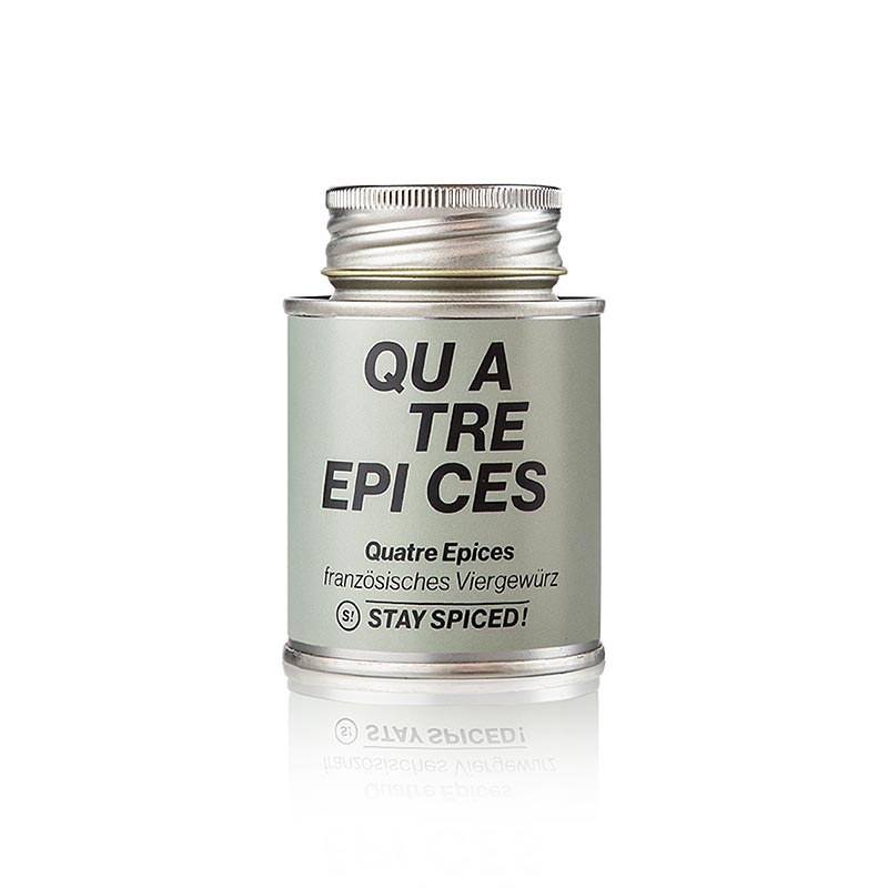 Restez Spiced ! Quatre Epices, mélange d'épices, boîte à saupoudrer, 80 g
