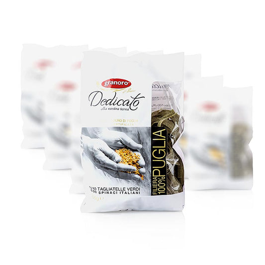 Granoro Dedicato - Tagliatelle Nidi agli spinaci, n. 80, nidi di tagliatelle, 6 kg, 12 x 500 g